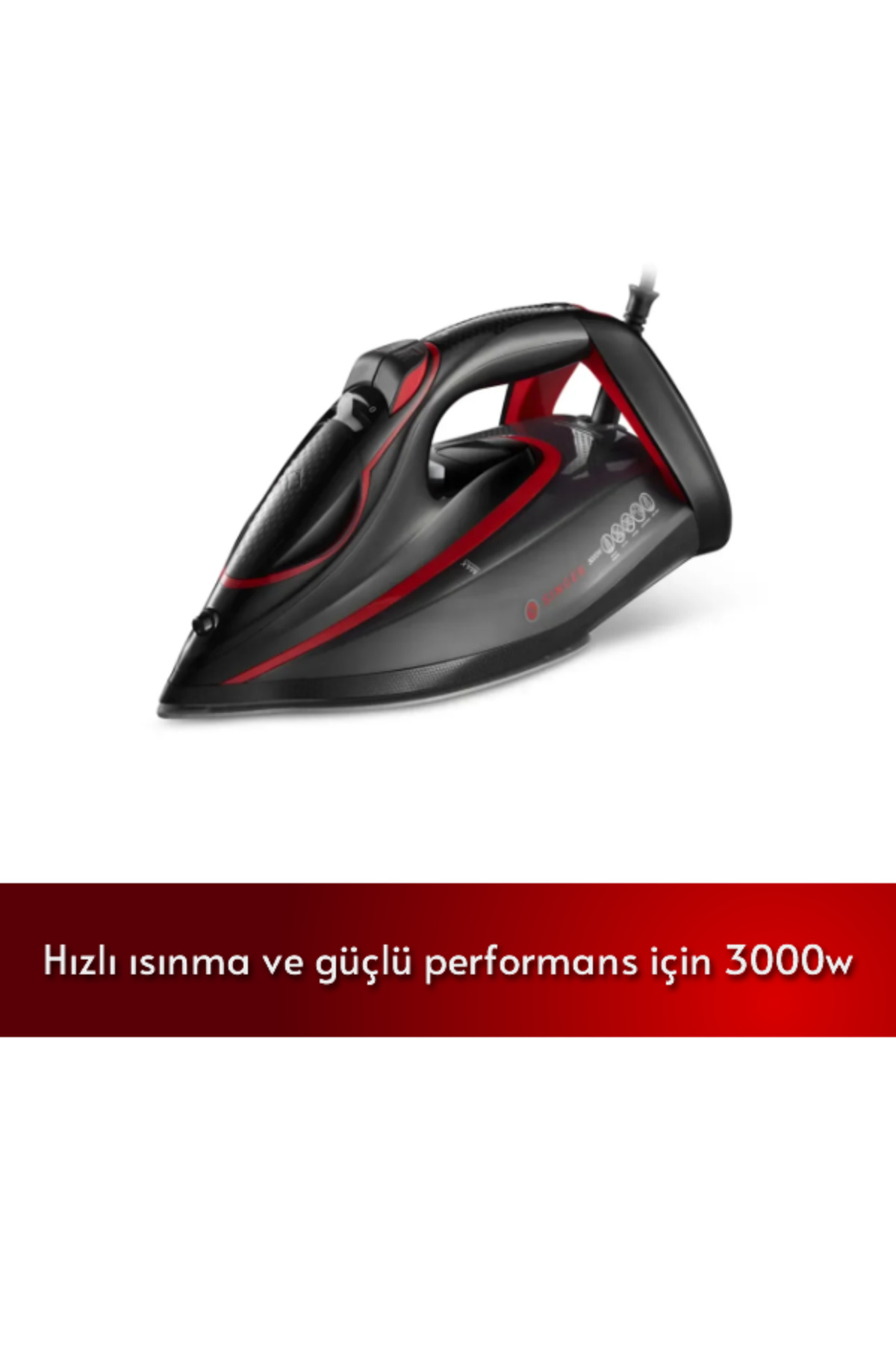 EXPERT PRO 3000W Seramik Tabanlı Buharlı Ütü, LED Ekran, Otomatik Kapanma, Anti-Kireç