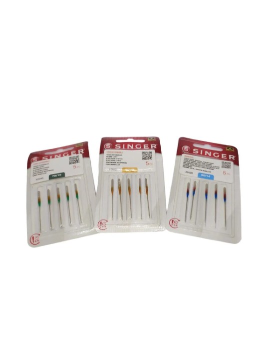 SINGER EV TİPİ DİKİŞ MAKİNASI AVANTAJLI İĞNE SETİ (5X3 PAKET) 10-12-14 NUMARA