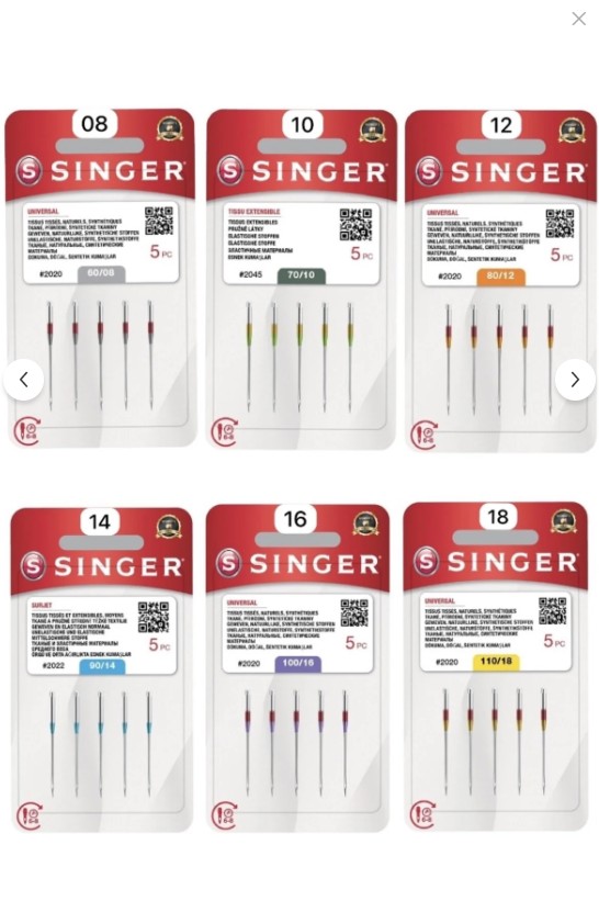 SINGER Singer Dikiş Makine İğnesi 6lı Set (Tüm Numaralar)